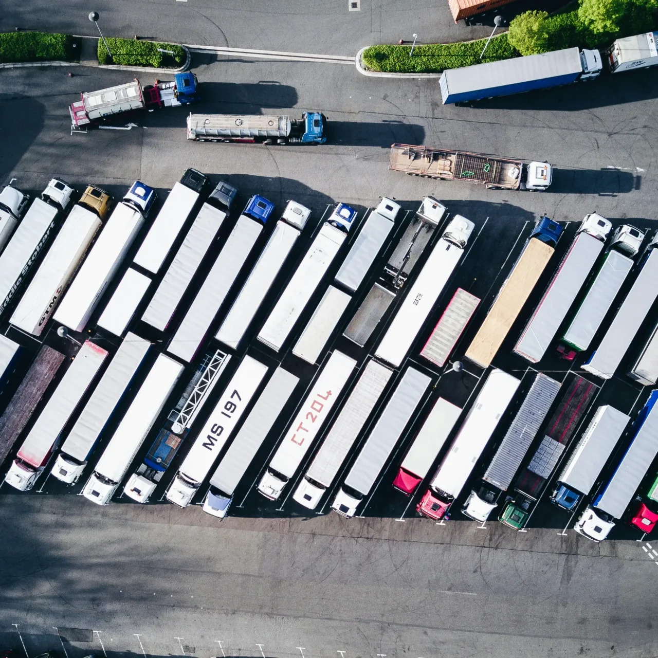 trucks parked